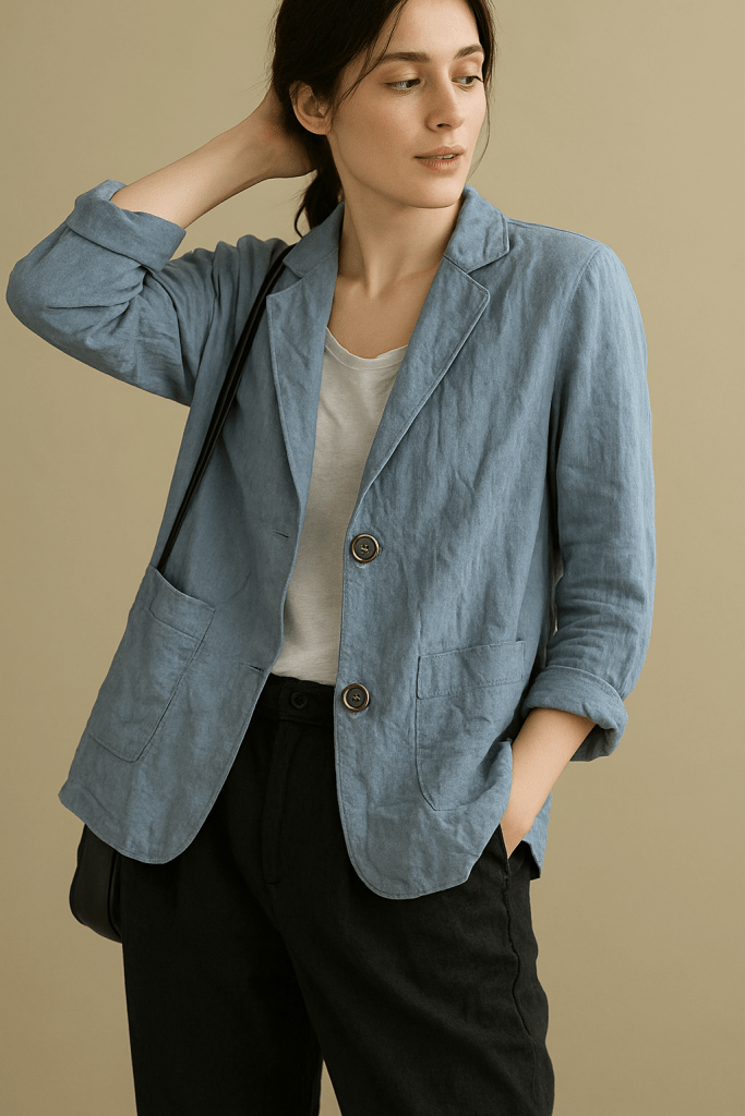 Blazer Fluide Élisa - Blue | Coziqe