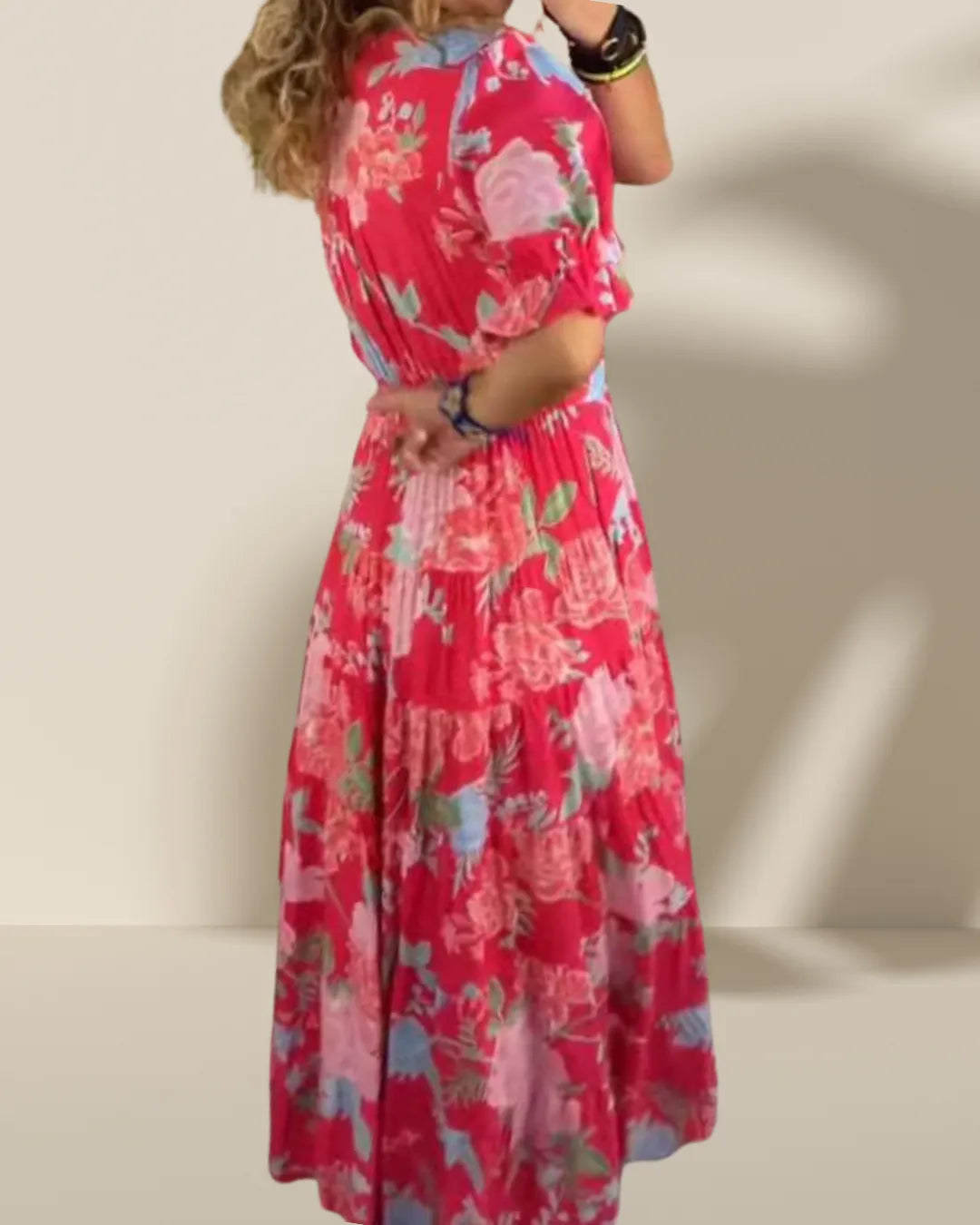 V-Neck Floral Maxi Dress