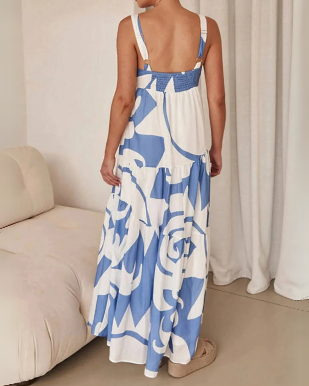Flowy Printed Beach Dress