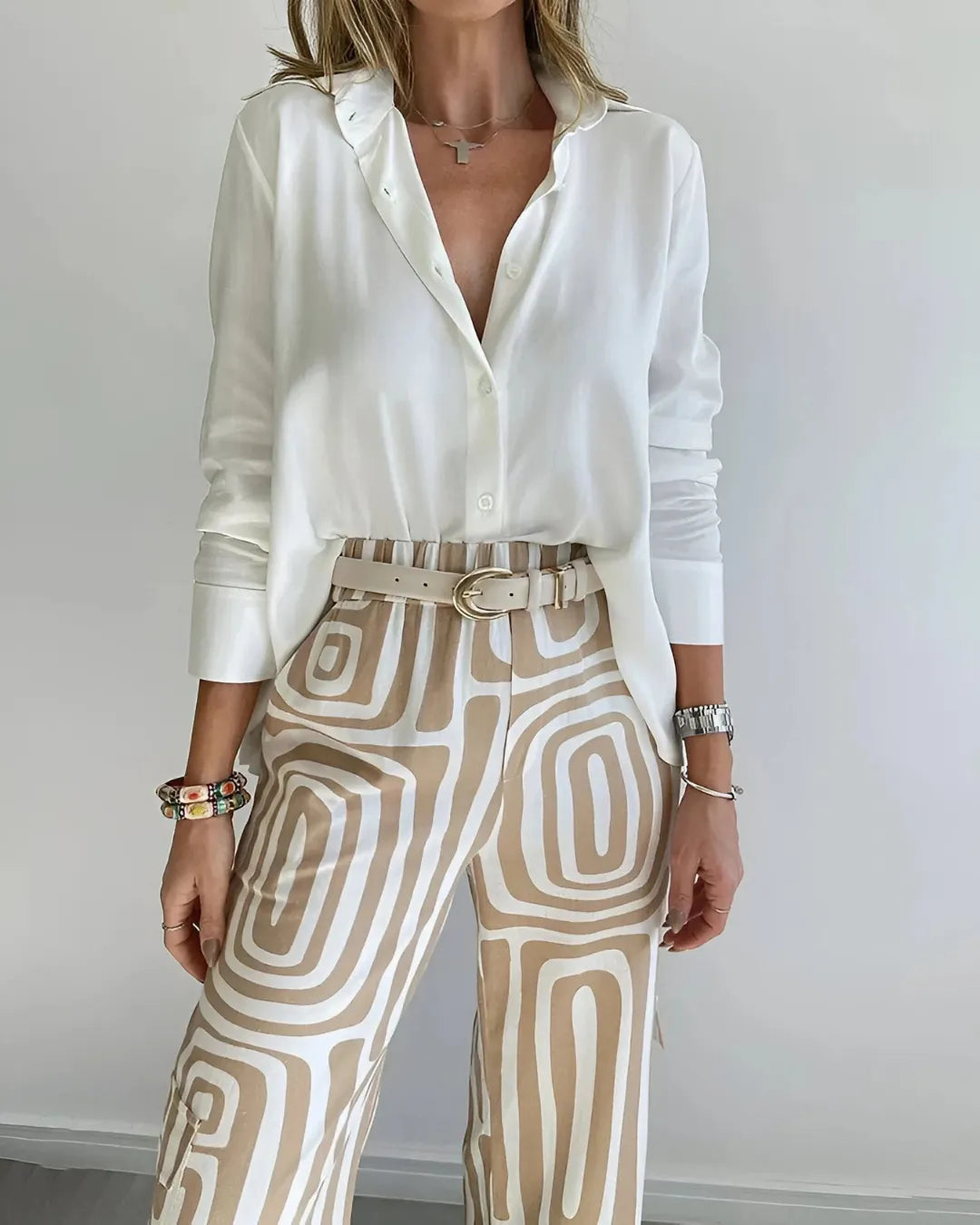 Two-Piece Graphic Print Suit