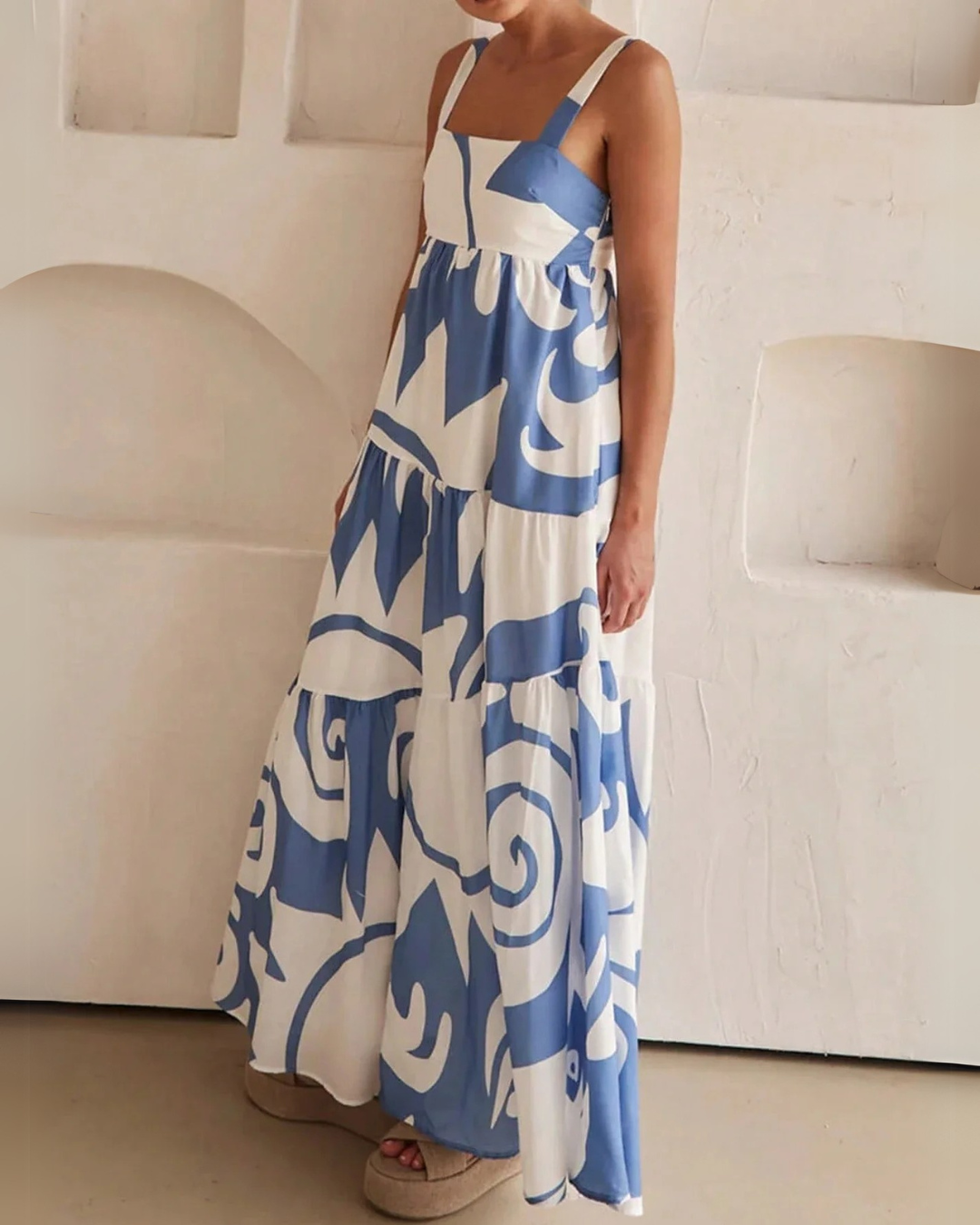 Flowy Printed Beach Dress