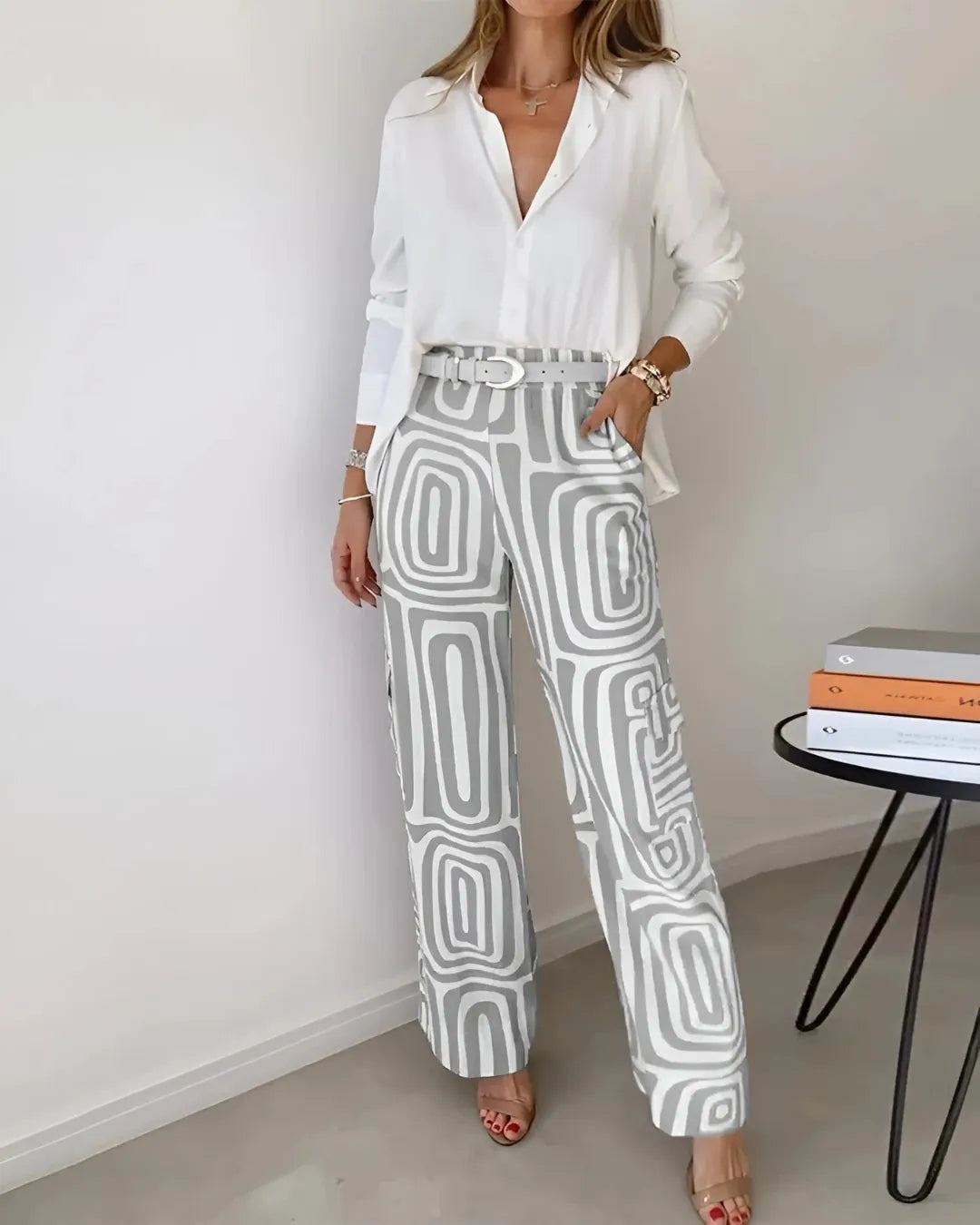 Two-Piece Graphic Print Suit