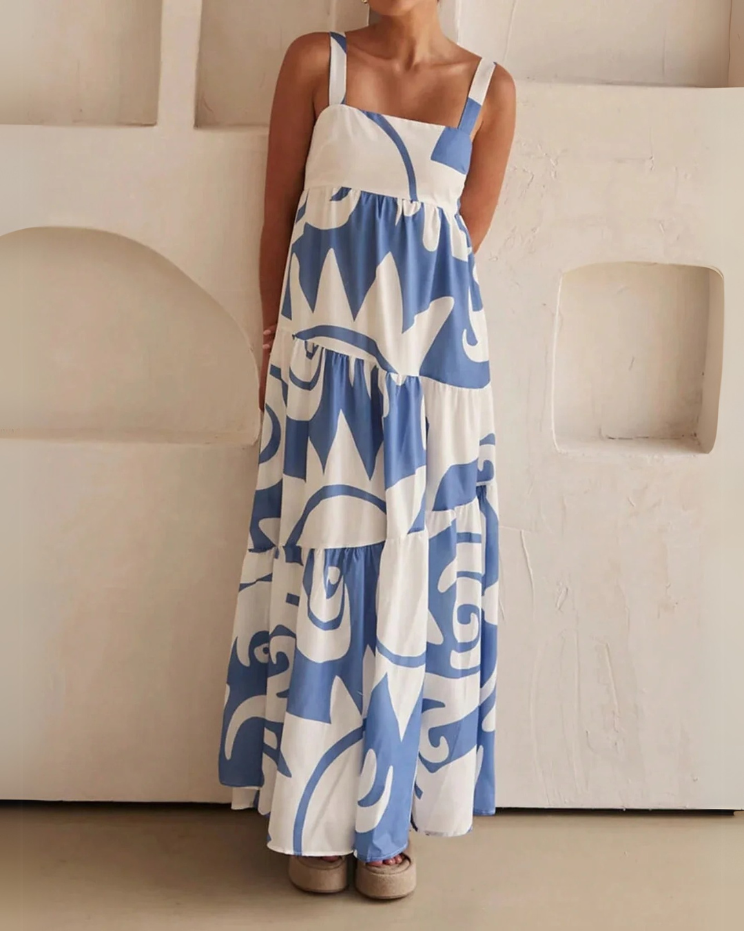 Flowy Printed Beach Dress