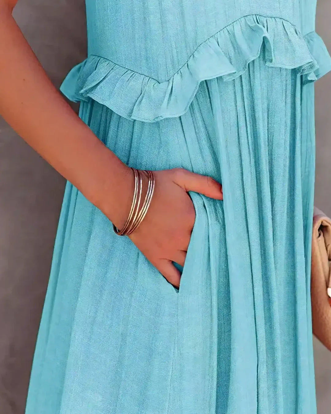 Halter Neck Ruffle Maxi Dress