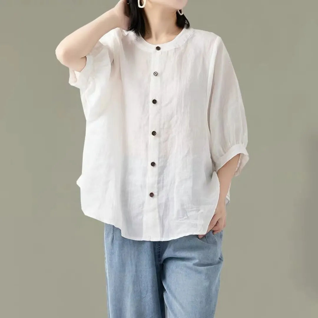 Relaxed Linen Cotton Blouse