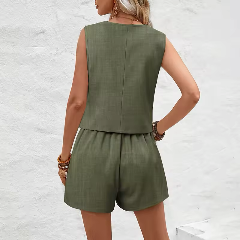 Ensemble Tailleur Court Sans Manches