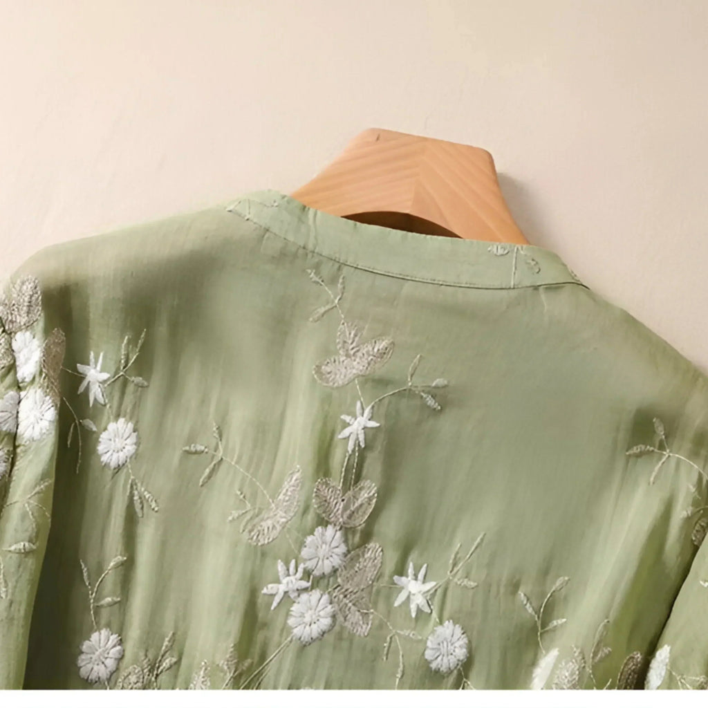 Marie – the blouse that makes a difference. - Green Blouses & Shirts | Coziqe